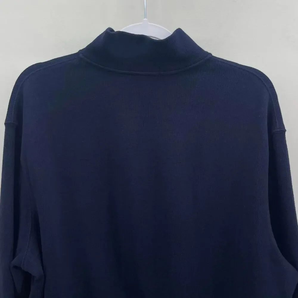 Polo Ralph Lauren 1/4 Zip Pullover Sweater XL Navy Blue Red Pony Preppy Nautical